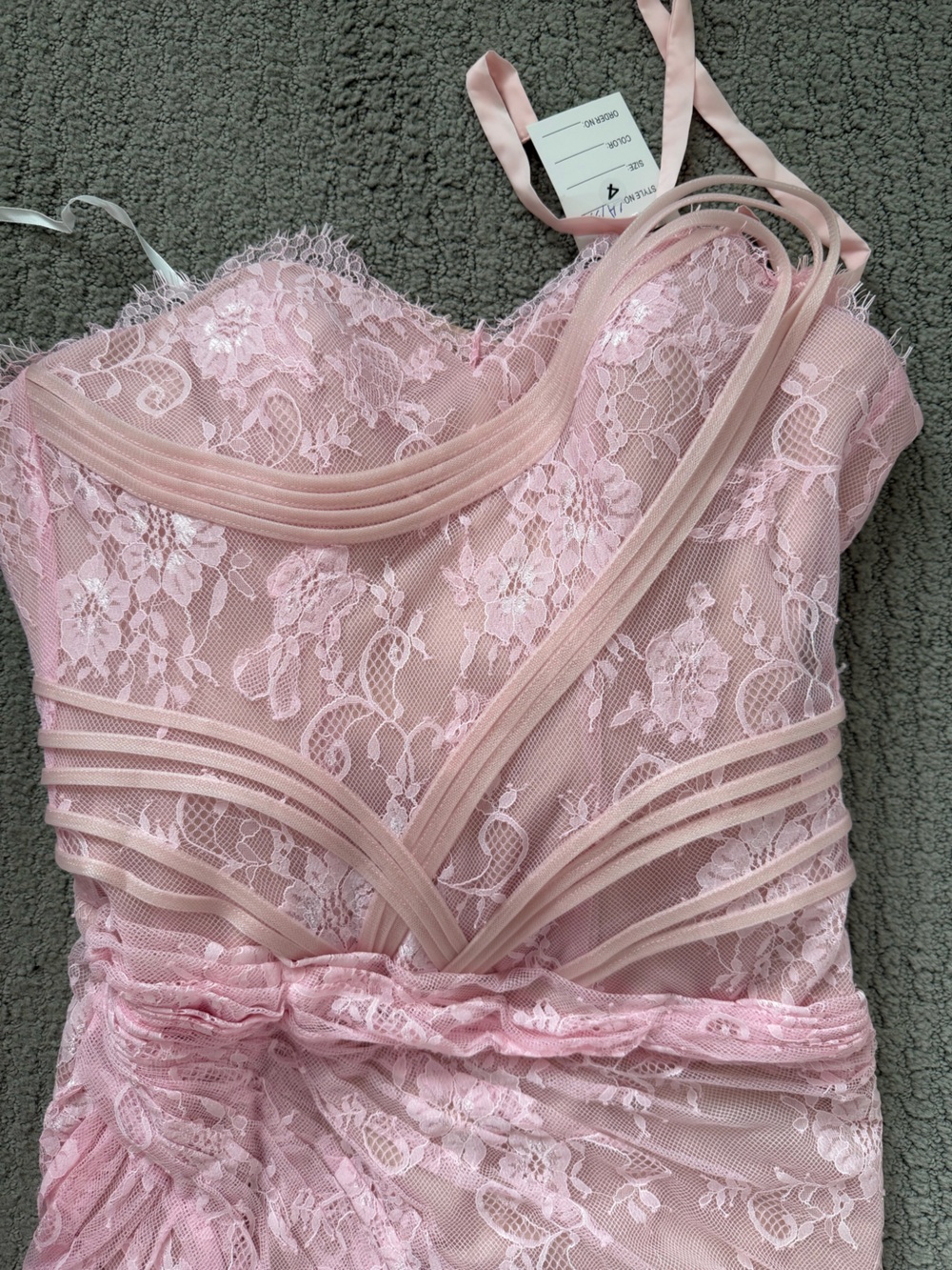 Serene Hill Blush Pink Lace Corset Gown - Picture 9 of 11